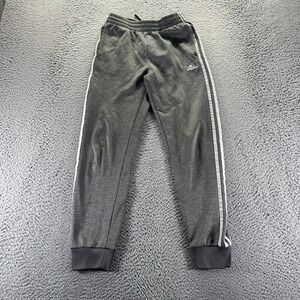 Adidas Sweatpants Boys L Gray Polyester Track Tapered Activewear Performance